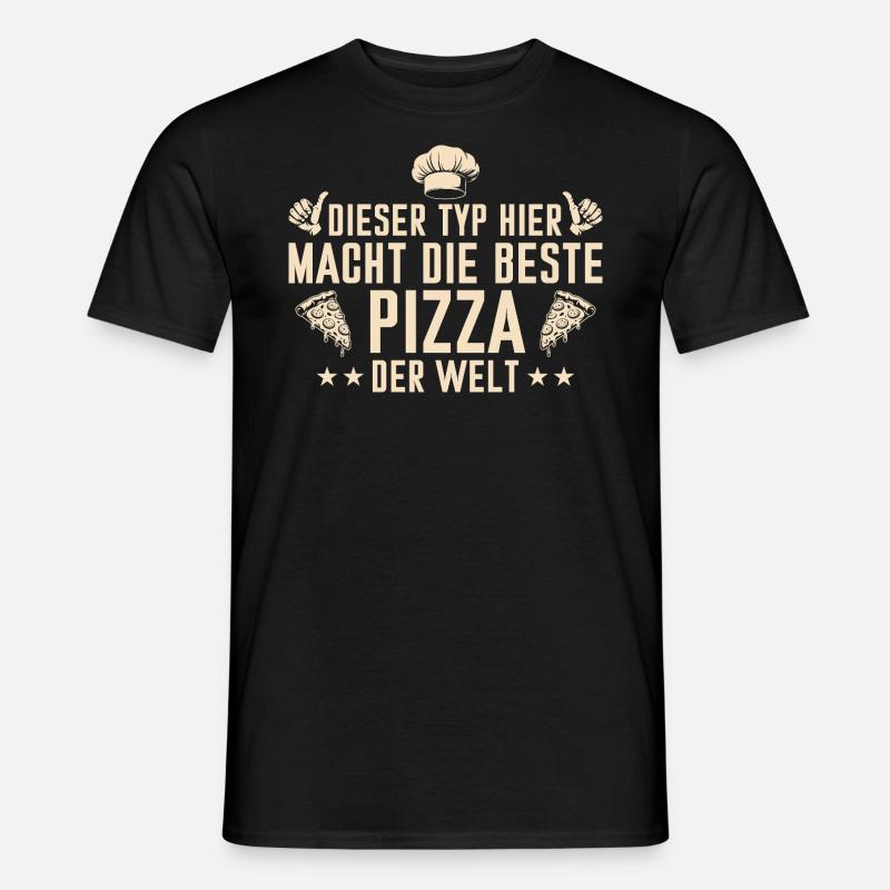 Pizza backen Bester Pizzabäcker Geschenk - Männer T-Shirt - Schwarz