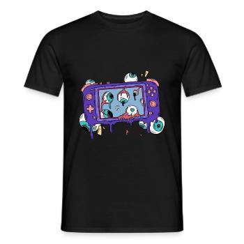 ZOMBIE GAME CONSOLE GAME CONTROLLER - Men's T-Shirt - black - Front - AI Model Male 178 light (178cm)