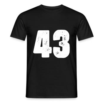 43 Maillot numéro - T-shirt homme - noir - Devant - AI Model Male 178 light (178cm)