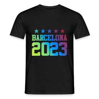 Barcelona 2023 - Männer T-Shirt - Schwarz - Vorne - AI Model Male 178 light (178cm)