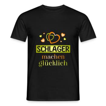Schlager vous rend heureux - T-shirt homme - noir - Devant - AI Model Male 178 light (178cm)