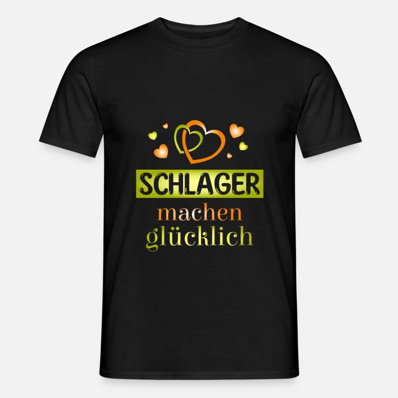 Schlager machen glücklich - Männer T-Shirt - Schwarz