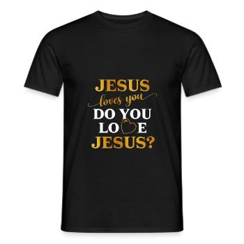 Jesus loves you - Men's T-Shirt - black - Front - AI Model Male 178 light (178cm)