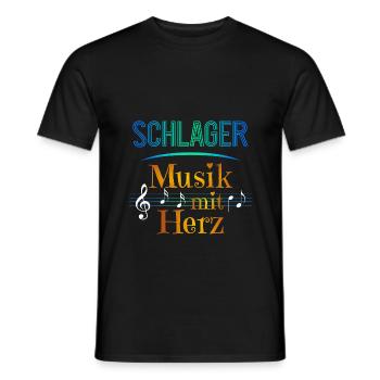Schlager Musik mit Herz - Männer T-Shirt - Schwarz - Vorne - AI Model Male 178 light (178cm)