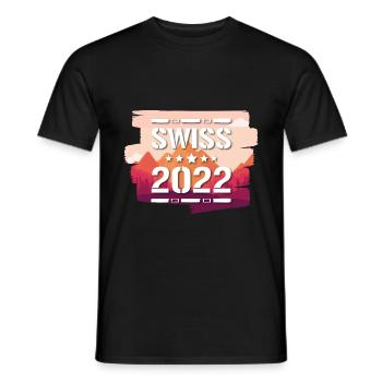Swiss 2022 - Männer T-Shirt - Schwarz - Vorne - AI Model Male 178 light (178cm)
