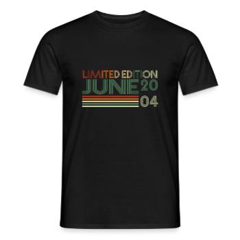 19th Birthday June Vintage 2004 Vintage - Men's T-Shirt - black - Front - AI Model Male 178 light (178cm)
