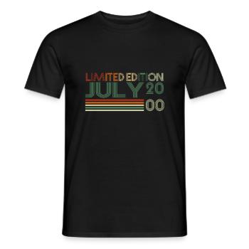 23ème anniversaire Juillet Millésime 2000 Millésime - T-shirt homme - noir - Devant - AI Model Male 178 light (178cm)