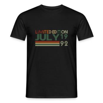 31st Birthday July Vintage 1992 Vintage - Men's T-Shirt - black - Front - AI Model Male 178 light (178cm)