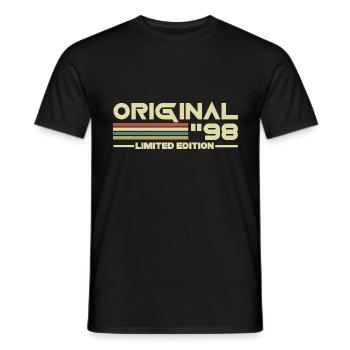 1998 - Men's T-Shirt - black - Front - AI Model Male 178 light (178cm)