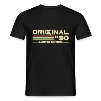 1990 - Men's T-Shirt - black - Front - AI Model Male 178 light (178cm)