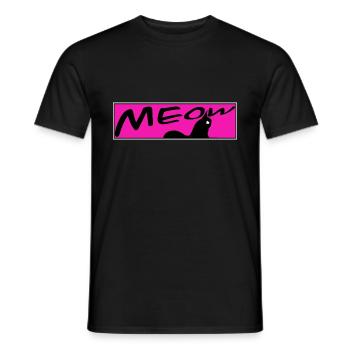 süße Katze MEOW Katzen Kater Miezekatze - Männer T-Shirt - Schwarz - Vorne - AI Model Male 178 light (178cm)