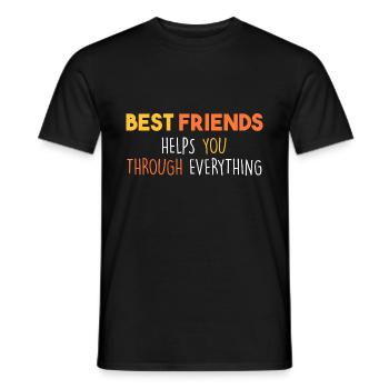 Les meilleurs amis vous aident à travers tout - T-shirt homme - noir - Devant - AI Model Male 178 light (178cm)