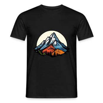 Alpen Berge Symbol - Männer T-Shirt - Schwarz - Vorne - AI Model Male 178 light (178cm)