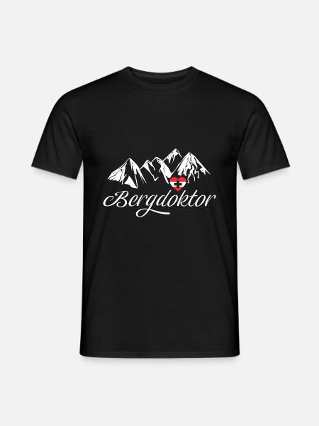 Bergdoktor Berge Alpen Apres Ski Skifahren Snowboa - Männer T-Shirt - Schwarz