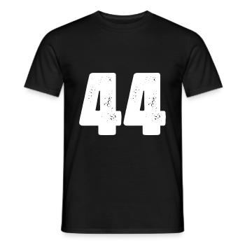 44 Zahl Trikot - Männer T-Shirt - Schwarz - Vorne - AI Model Male 178 light (178cm)