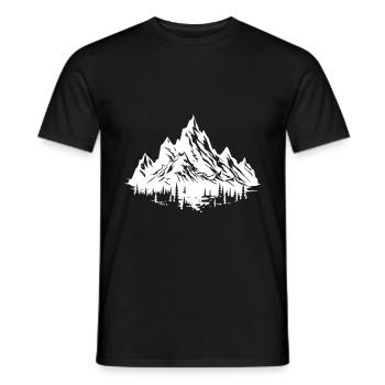 Mountains Nature Silhouette - Men's T-Shirt - black - Front - AI Model Male 178 light (178cm)