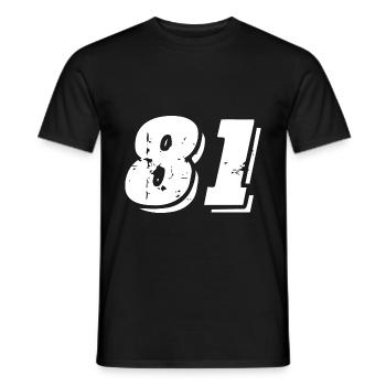 81 number symbol - Men's T-Shirt - black - Front - AI Model Male 178 light (178cm)