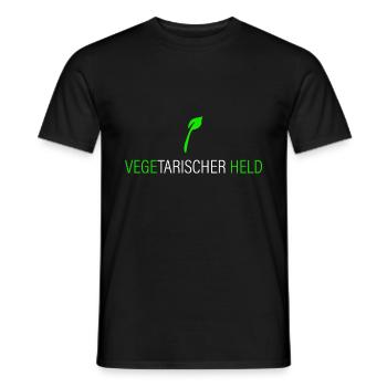 Héros végétarien - T-shirt homme - noir - Devant - AI Model Male 178 light (178cm)