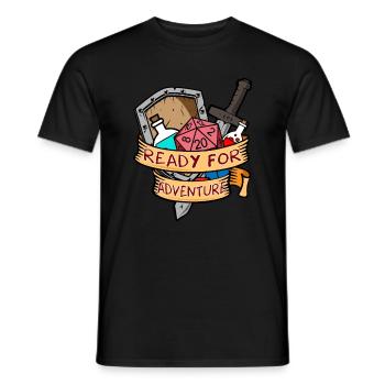 Adventure Game Board Game Dice Game - Men's T-Shirt - black - Front - AI Model Male 178 light (178cm)