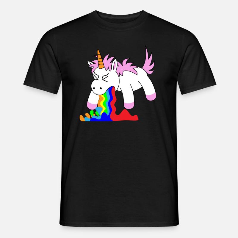 Lustiges Einhorn Einhörner - Männer T-Shirt - Schwarz