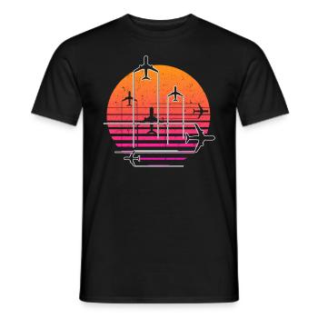 Avion Pilote de vol - T-shirt homme - noir - Devant - AI Model Male 178 light (178cm)