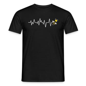 Heartbeat heart line bees bee beekeeper - Men's T-Shirt - black - Front - AI Model Male 178 light (178cm)