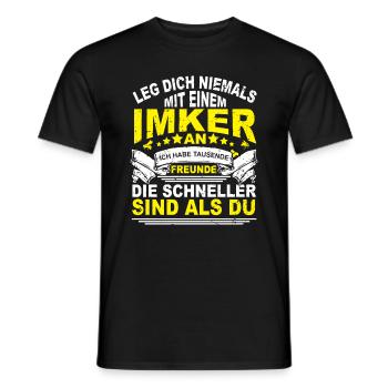 Leg Dich Niemals Mit Imker an Bienen Spruch - Männer T-Shirt - Schwarz - Vorne - AI Model Male 178 light (178cm)
