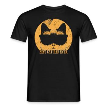Beste Katze Papa jemals Vintage Vatertagsgeschenk - Männer T-Shirt - Schwarz - Vorne - AI Model Male 178 light (178cm)