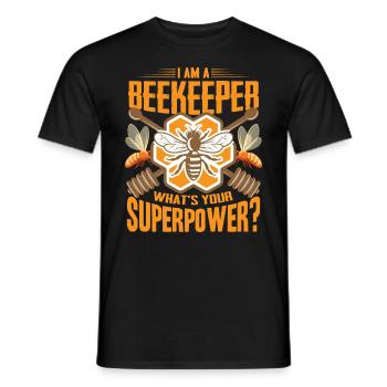 Beekeeper Whats your superpower Beekeeper Bee Saying - Men's T-Shirt - black - Front - AI Model Male 178 light (178cm)
