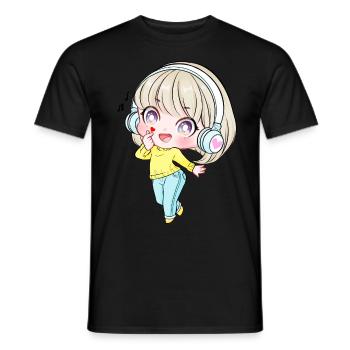 Kpop Anime Mädchen Finger Herz Saranghae Kawaii - Männer T-Shirt - Schwarz - Vorne - AI Model Male 178 light (178cm)