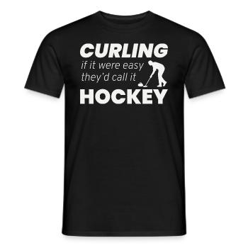 Curling Kehren Winter Eissport Curler Hockey - Männer T-Shirt - Schwarz - Vorne - AI Model Male 178 light (178cm)
