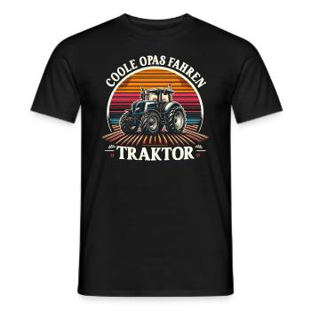 Grandpa Tractor - Men's T-Shirt - black - Front - AI Model Male 178 light (178cm)