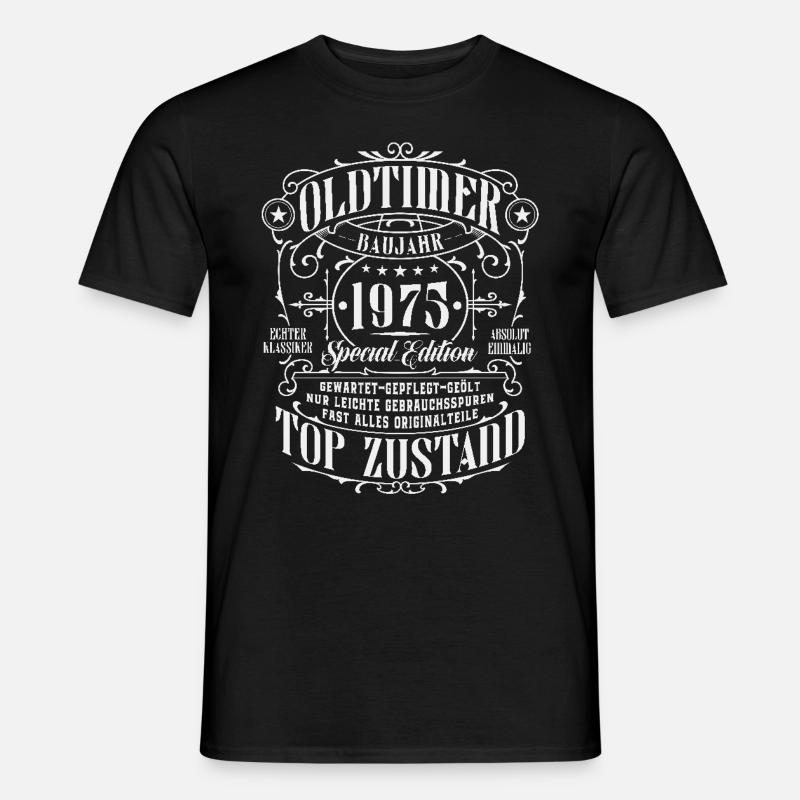 Oldtimer 1975 geboren Geburtstag Geschenk - Männer T-Shirt - Schwarz