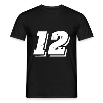 12 Zahl Symbol - Männer T-Shirt - Schwarz - Vorne - AI Model Male 178 light (178cm)