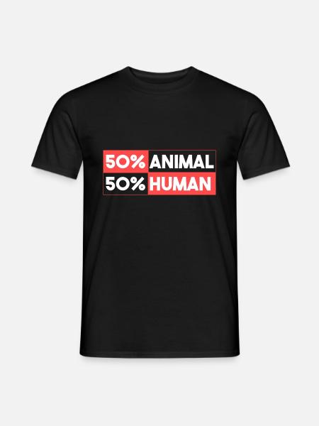 50% animal 50% human - Men's T-Shirt - black