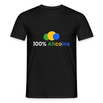 100% Altcoins - Männer T-Shirt - Schwarz - Vorne - AI Model Male 178 light (178cm)