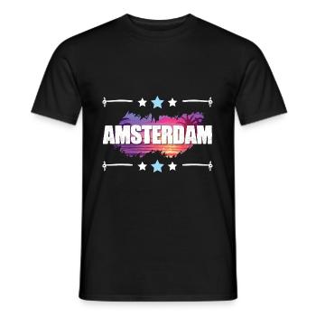 Amsterdam - Männer T-Shirt - Schwarz - Vorne - AI Model Male 178 light (178cm)