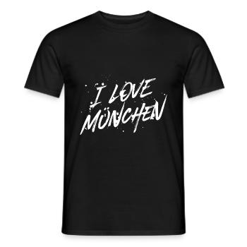 I Love München - Männer T-Shirt - Schwarz - Vorne - AI Model Male 178 light (178cm)