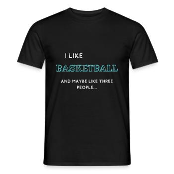 Gift basketball basketball funny sport passion - Men's T-Shirt - black - Front - AI Model Male 178 light (178cm)