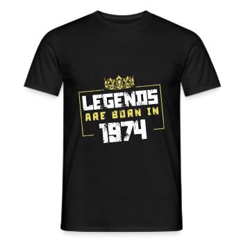 1974 legends born in - Männer T-Shirt - Schwarz - Vorne - AI Model Male 178 light (178cm)
