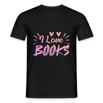 I love books - Men's T-Shirt - black - Front - AI Model Male 178 light (178cm)