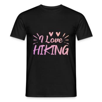I love hiking - Men's T-Shirt - black - Front - AI Model Male 178 light (178cm)