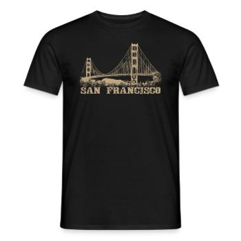 San Francisco Golden Gate Bridge Brücke USA - Männer T-Shirt - Schwarz - Vorne - AI Model Male 178 light (178cm)