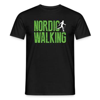 Nordic walking - Men's T-Shirt - black - Front - AI Model Male 178 light (178cm)