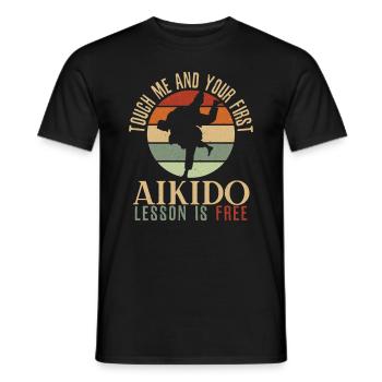 Aikido - Men's T-Shirt - black - Front - AI Model Male 178 light (178cm)