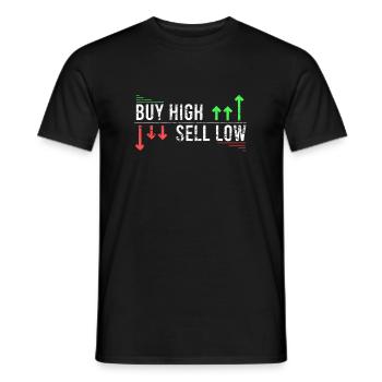 Buy High Sell Low Lustiger BörsenSpruch Bull Bear - T-shirt homme - noir - Devant - AI Model Male 178 light (178cm)
