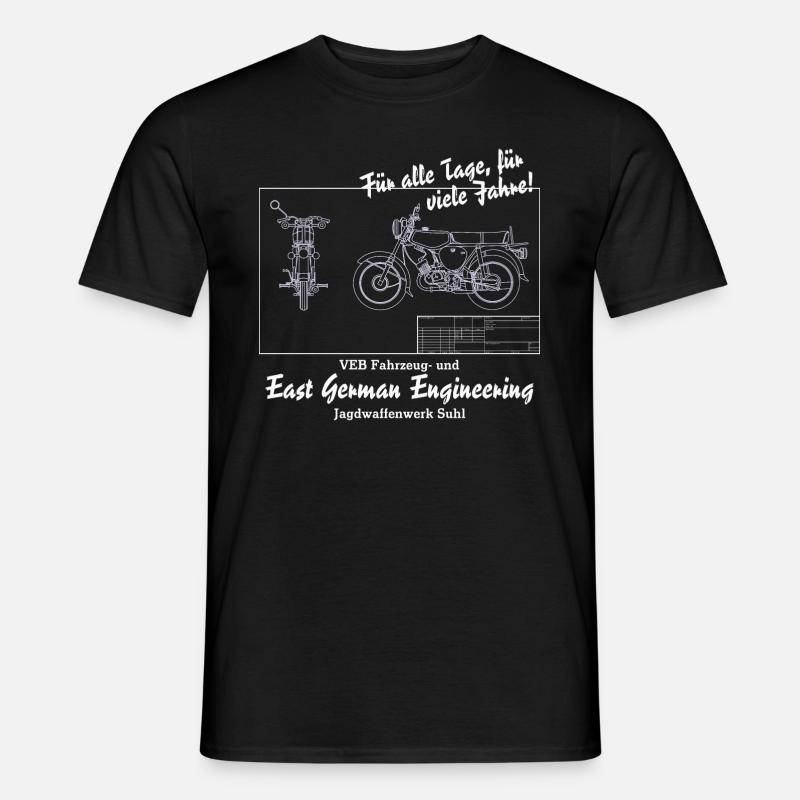 S51 Blueprint - East German Engineering - Männer T-Shirt - Schwarz