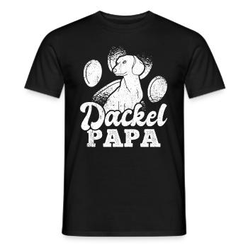 Dackel Papa Hundeliebhaber Dachshund Vatertag - Männer T-Shirt - Schwarz - Vorne - AI Model Male 178 light (178cm)