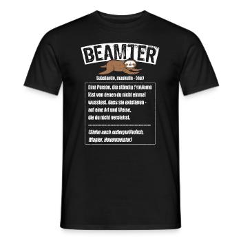 Beamter Definition - Beamter Kaffee Beamtin Gesche - Männer T-Shirt - Schwarz - Vorne - AI Model Male 178 light (178cm)