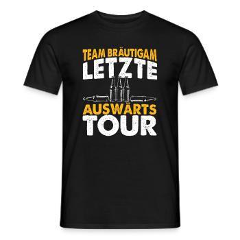 Team Bräutigam - JGA Letzte Auswärts Tour Geschenk - Männer T-Shirt - Schwarz - Vorne - AI Model Male 178 light (178cm)